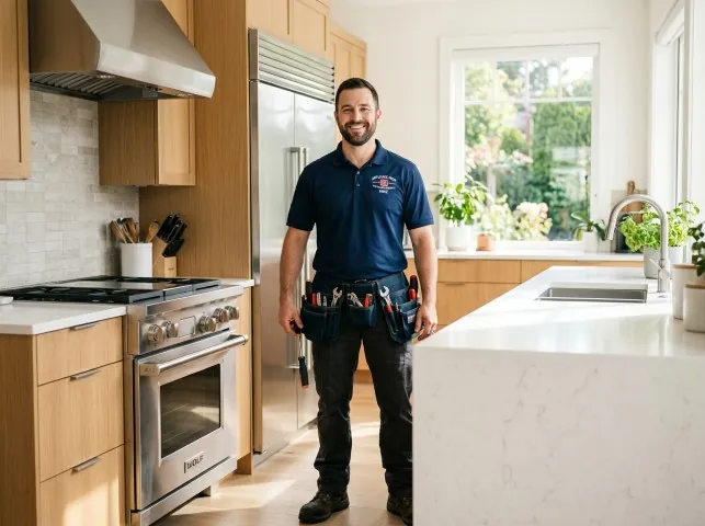 Appliance Repair Hero technician in a Alvarado, TX kitchen after an appliance repair